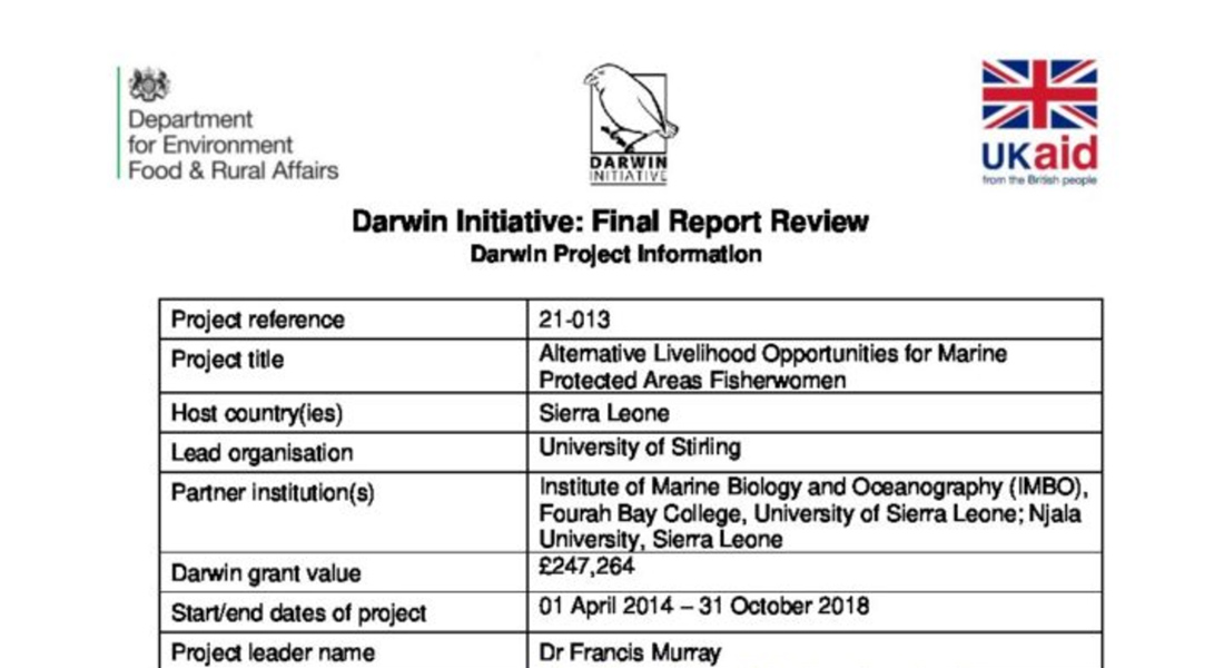 Darwin Initiative: Final Report Review